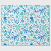Onder het Patroon van de Waterverf van het Zee Cadeaupapier (Vlak)