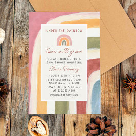 Onder het Rainbow Boho Baby shower Kaart
