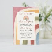 Onder het Rainbow Boho Baby shower Kaart (Staand voorkant)