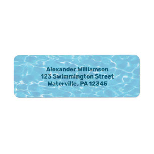 Onder het water zwembad retour adres label
