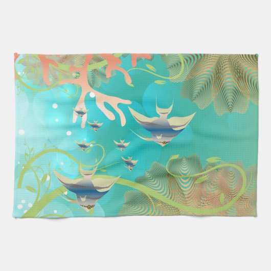 Onder het waterontwerp van het Zee Theedoek (Horizontaal)