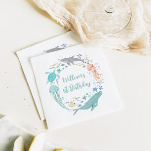 Onder het Zee 1e Verjaardag Servet