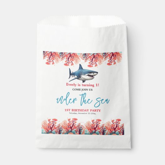 Onder het Zee 1e Verjaardagsfeest Bedankzakje (Voorkant)