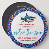 Onder het Zee 1e Verjaardagsfeest Ronde Button 6,0 Cm (Voorkant /achterkant)