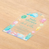 Onder het Zee Adventure Baby shower Acryl Uitnodigingen (Laagn)