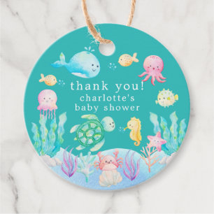 Onder het Zee Adventure Baby shower Bedankjes Labels