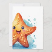 Onder het Zee Animal Birthday Party Invitation Kaart (Achterkant)