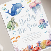 Onder het Zee Animals 1st Birthday Kaart