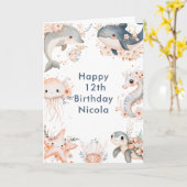 Onder het Zee Animals Birthday Party Kaart (Gele Bloem)