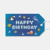 Onder het Zee Animals, Underwater Ocean Birthday Cadeaulabel (Voorkant (Horizontaal))