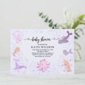 Onder het Zee Baby animals Baby shower Kaart (Staand voorkant)