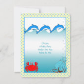 Onder het Zee Baby Boy Shower kont Kaart (Achterkant)