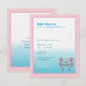 Onder het Zee Baby Girl Shower Kaart (Voorkant / Achterkant)