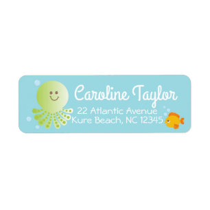 Onder het Zee Baby shower Adreslabel Etiket
