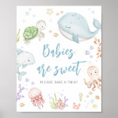 Onder het Zee Baby shower baby's zijn zoet Poster (Voorkant)