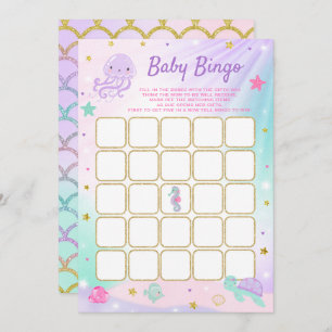 Onder het Zee Baby shower Bingo Card Game Kaart