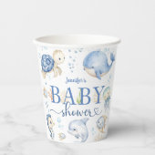 Onder het Zee Baby shower Blue Ocean Papieren Bekers (Voorkant)