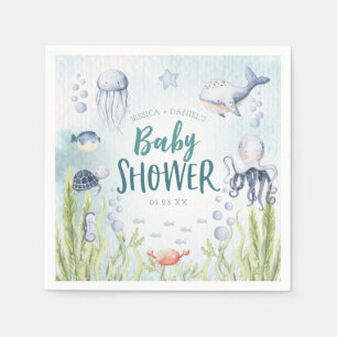 Onder het Zee Baby shower Cocktail Napkin Servet