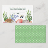 Onder het Zee Baby shower Diaper Raffle Informatiekaartje (Voorkant / Achterkant)