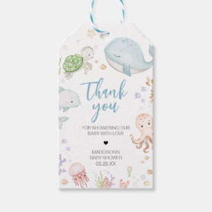 Onder het Zee Baby shower Favor Tags Cadeaulabel