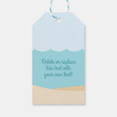 Onder het Zee Baby shower Gift Label Blauw en Groe Cadeaulabel (Achterkant)