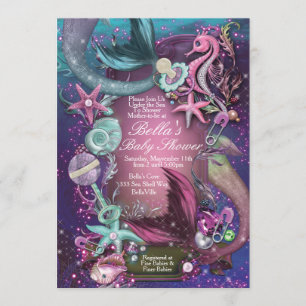 Onder het Zee Baby Shower Invitting Kaart