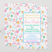 Onder het Zee Baby Shower Invitting Kaart (Voorkant / Achterkant)