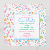 Onder het Zee Baby Shower Invitting Kaart (Voorkant / Achterkant)