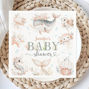 Onder het Zee Baby shower meisje Boho Papier serve Servet