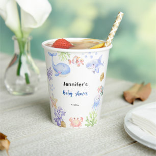 Onder het Zee Baby shower Ocean Animals Papieren Bekers
