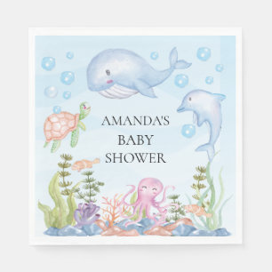 Onder het Zee Baby shower papieren servetten