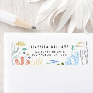 Onder het Zee Baby shower retouradres Etiket