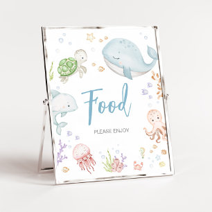 Onder het Zee Baby shower Voedsel Poster