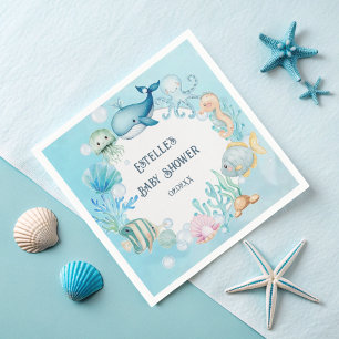 Onder het Zee Baby shower voor jongen Servet