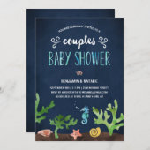 Onder het Zee | Baby shower voor paren Kaart (Voorkant / Achterkant)