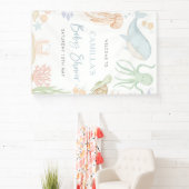 Onder het Zee Baby shower welkomstbord banner (Insitu)