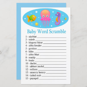 Onder het zee Baby word scramble game