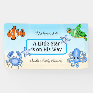 Onder het Zee   Baby Zee Scheppen Baby shower Spandoek