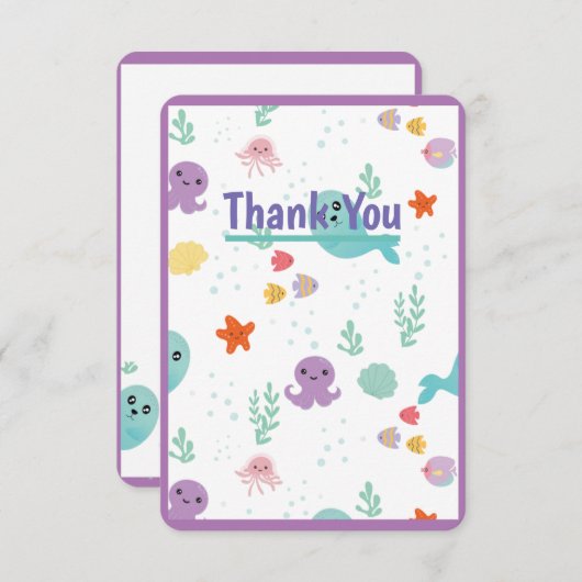 Onder het Zee Bedankkaart (Voorkant / Achterkant)