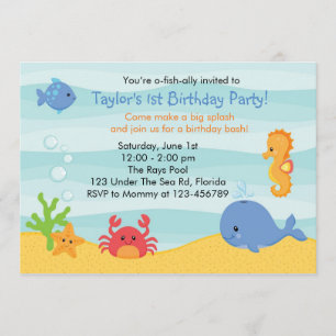 Onder het Zee Birthday Invitation (Boys) Kaart