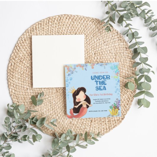 Onder het Zee Birthday Invitation Kaart