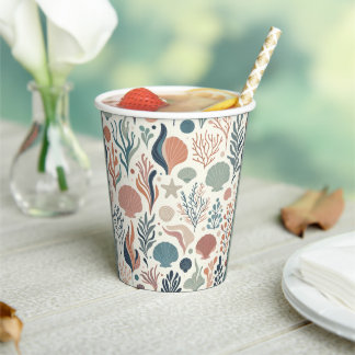 Onder het Zee Birthday, Ocean Whispers Pattern Papieren Bekers