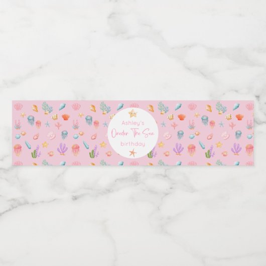 Onder het Zee Birthday Waterfles Etiket (Enkel label)