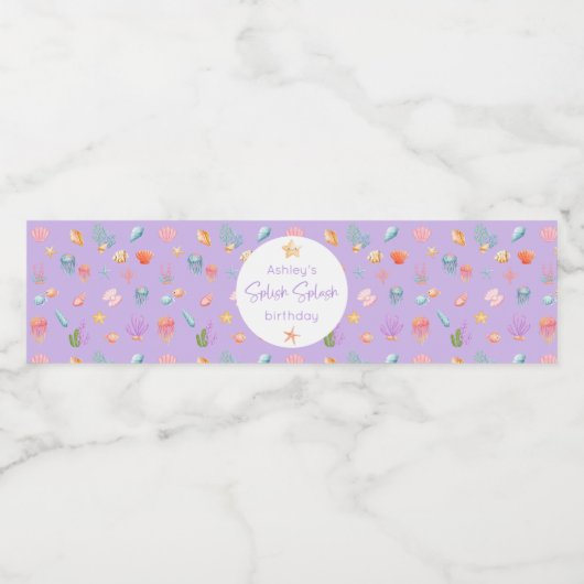 Onder het Zee Birthday Waterfles Etiket (Enkel label)