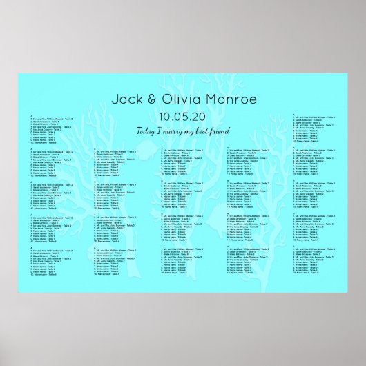 Onder het Zee blauwe zitplaats Poster (Voorkant)