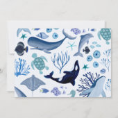 Onder het Zee Blue Ahoy is het een Baby shower van Kaart (Achterkant)