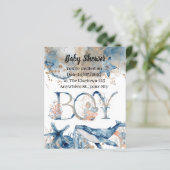 Onder het zee Blue Beach Whale BabyShower (Staand voorkant)