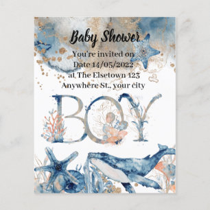 Onder het zee Blue Beach Whale BabyShower