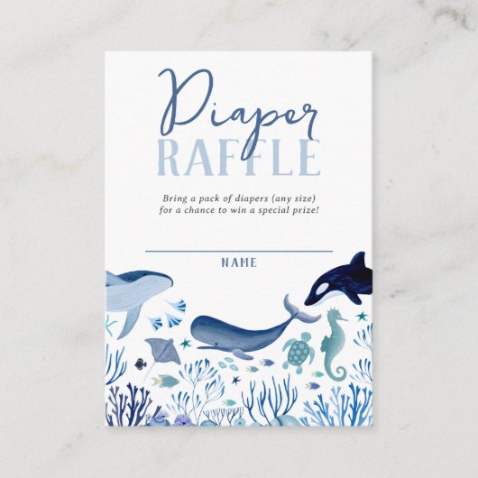 Onder het Zee Blue Boy Diaper Raffle Informatiekaartje (Voorkant)