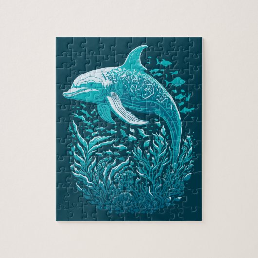 Onder het Zee Blue Dolphin Legpuzzel (Verticaal)